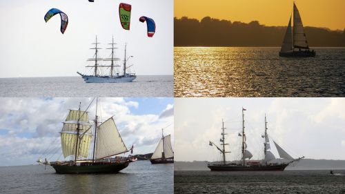 collage sailing ships windjammer