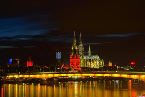 cologne  dom  night photograph