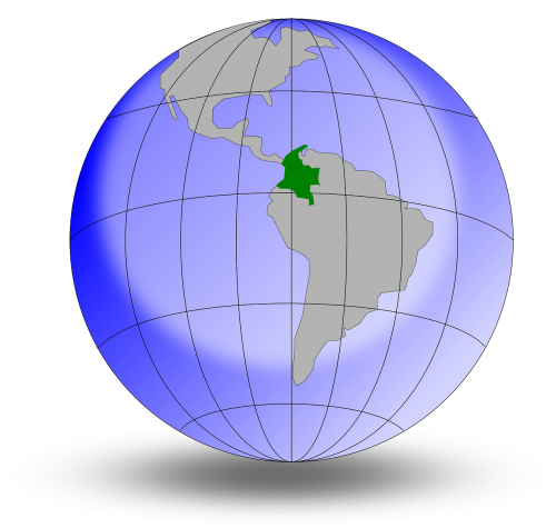 colombia earth globe