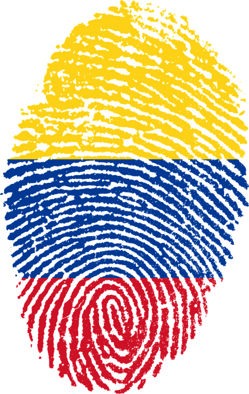 colombia flag fingerprint