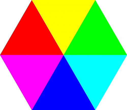 color hexagon triangles