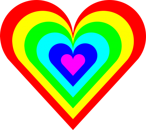 color heart rainbow