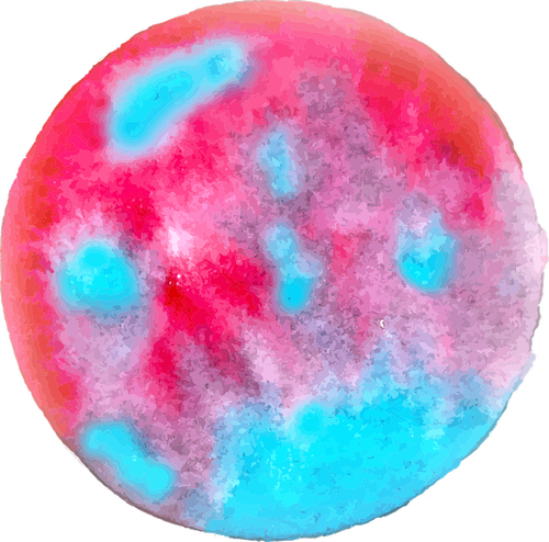 color circle  watercolour  coral