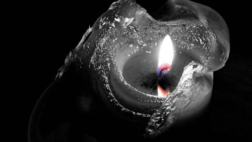 colored flame candle