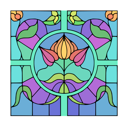 colored stained glass window decoration