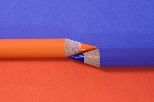 colored pencil  complementary  orange