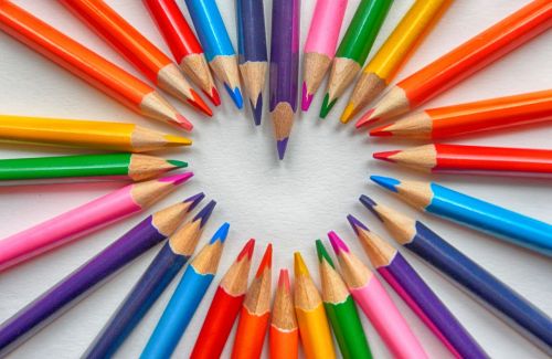 colored pencils heart love