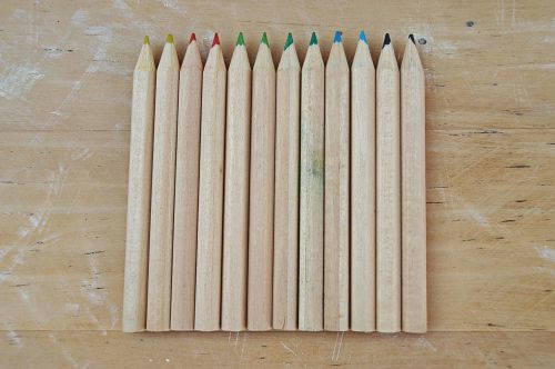 colored pencils wood colors