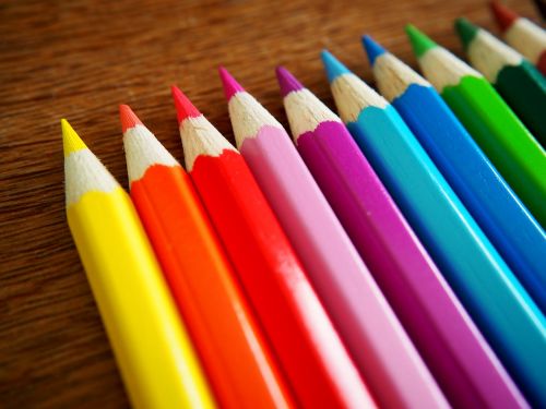 colored pencils pens colorful