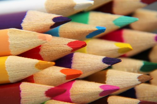 colored pencils  pens  colorful