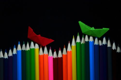 colored pencils pens crayons