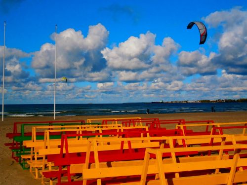 colorful beach sky