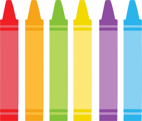 colorful crayons draw