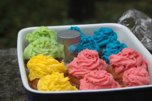 colorful cupcakes eat