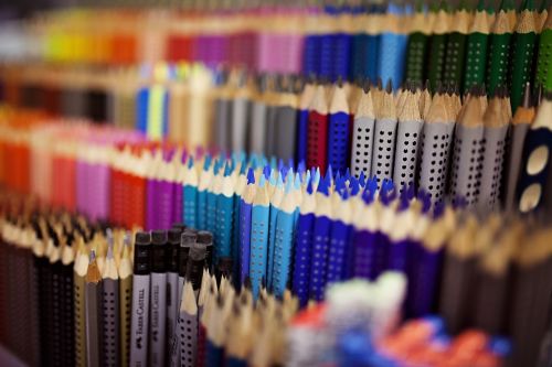 colorful pens colored pencils