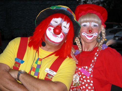 colorful vibrant clowns