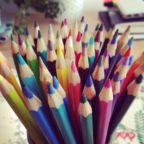 colorful pens paint