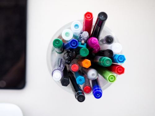 colorful pen marker