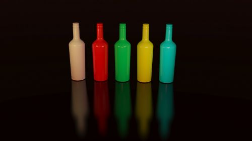 colorful bottles container