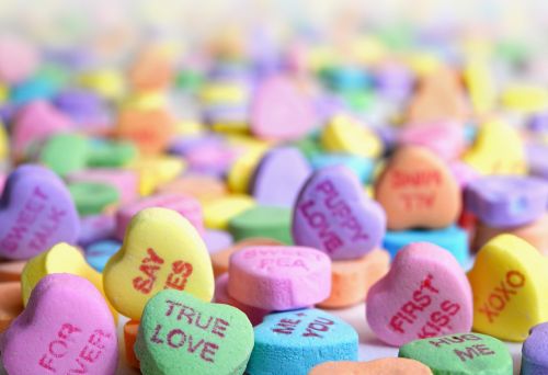 colorful heart candy