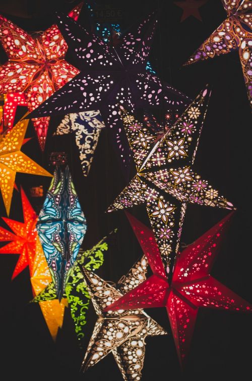 colorful stars christmas