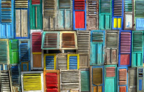 colorful shutters windows