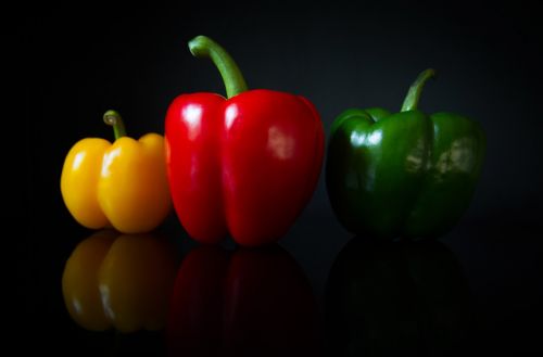 colorful peppers black