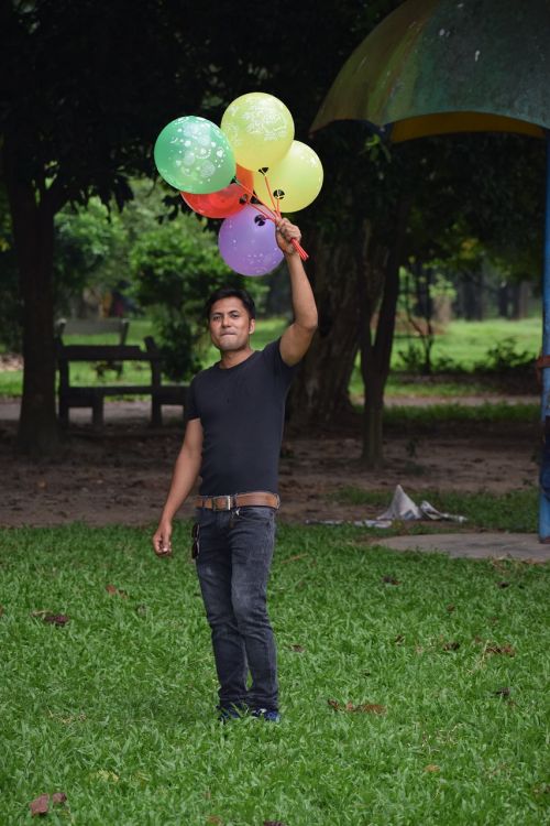 colorful balloon person
