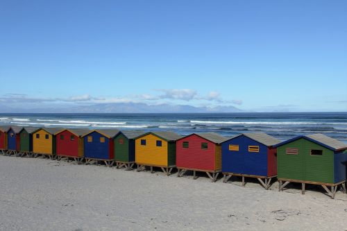 colorful sea beach hut