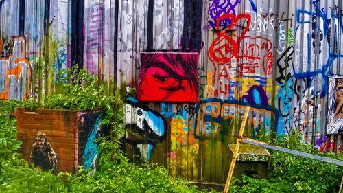colorful  street art  abandoned