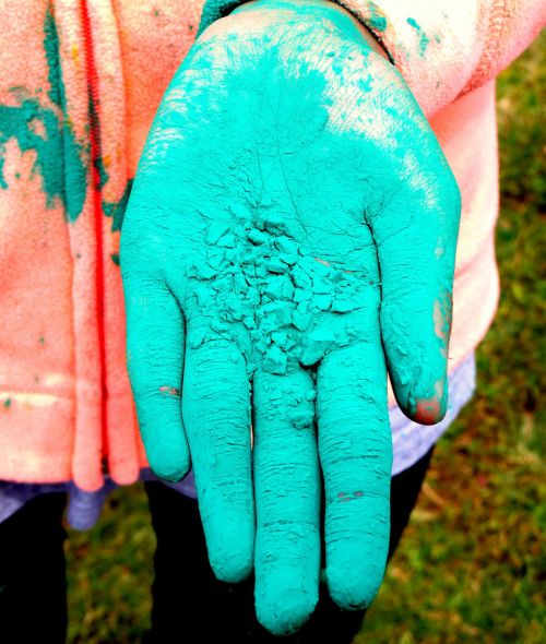 colorful hand holi