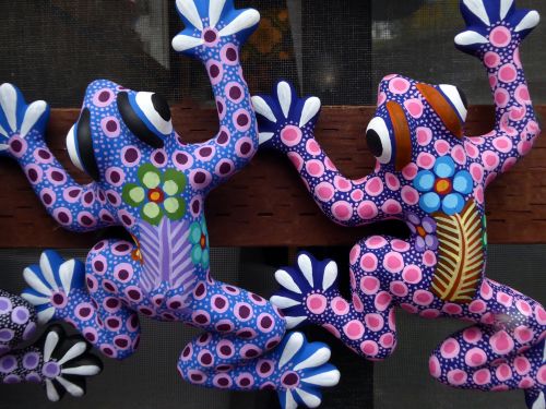 Colorful Ceramic Frogs