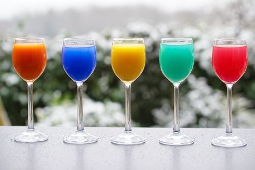 colorful drinks glasses drink