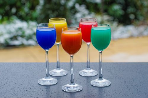 colorful drinks glasses drink