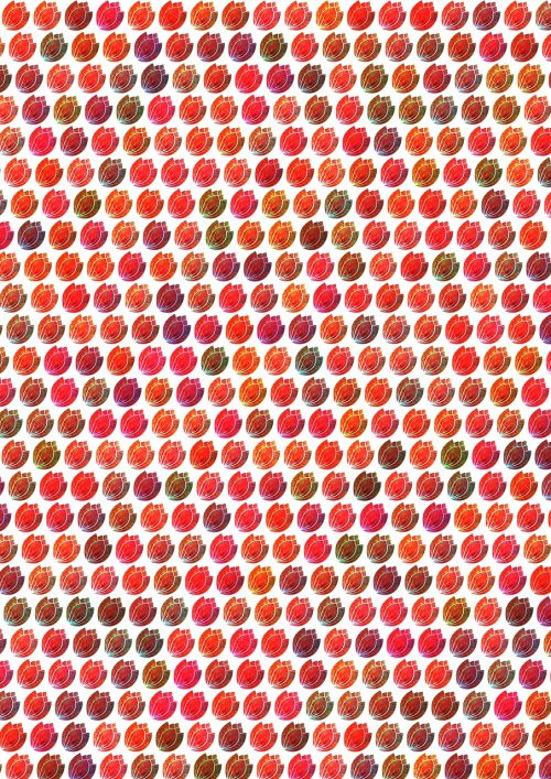 colorful flowers brick pattern