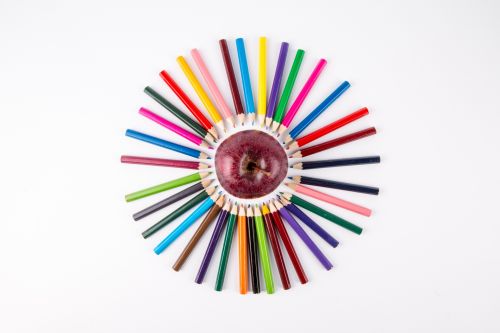 Colorful Pencils With Apple