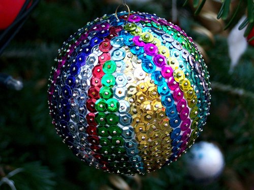 colorful sphere  christmas tree ornament  holiday