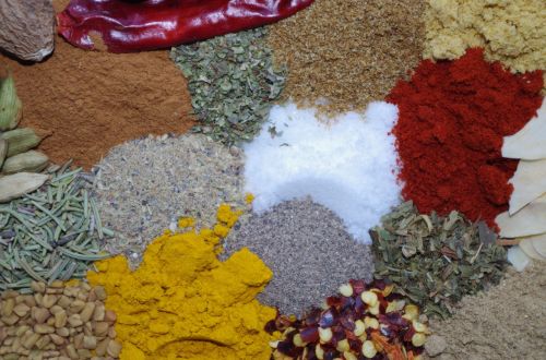 colorful spices salt paprika