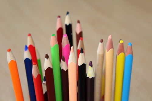 colourful pencils coloring children