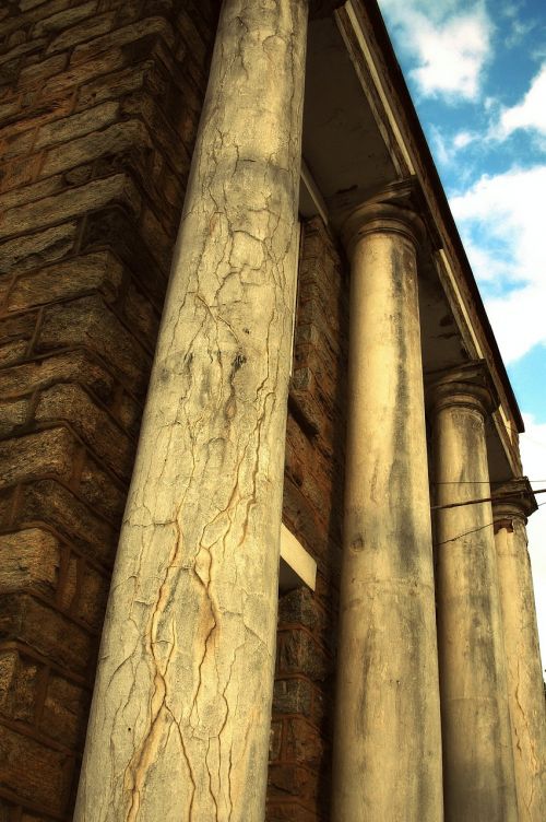 column old building plaster