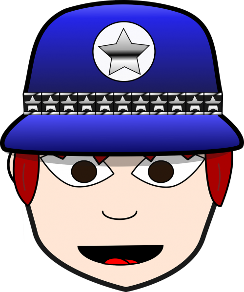 comic characters cop dress-up head