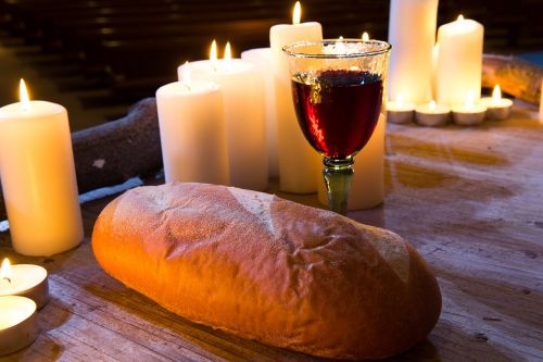 communion wine bread