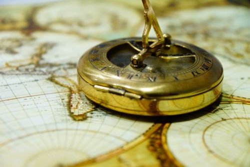 compass antique map of the world