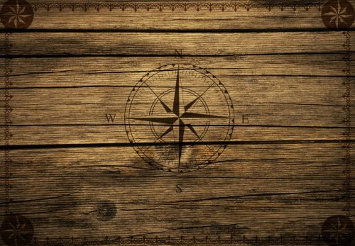 Compass Vintage Wood Background