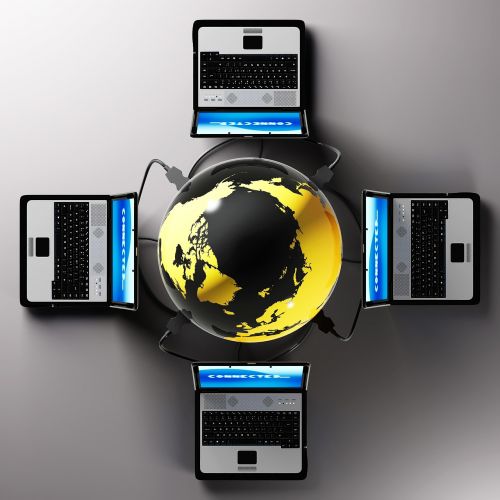 computer network around the globe globe