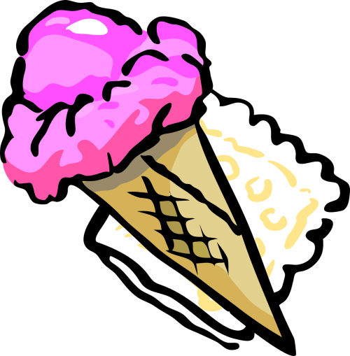 cone ice cream pink