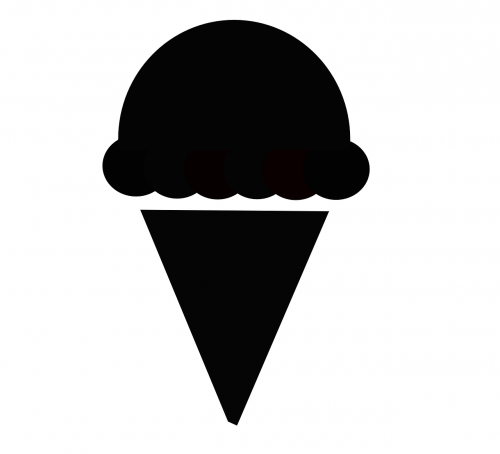 cone ice cream black