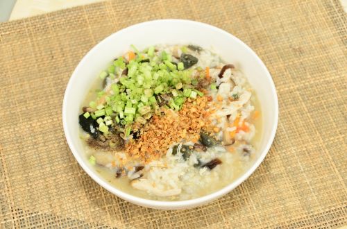 congee preserved egg when the vegetables