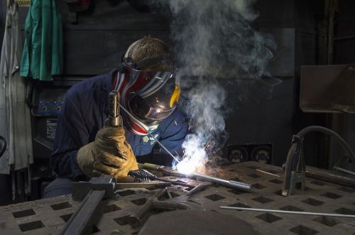 construction worker welding