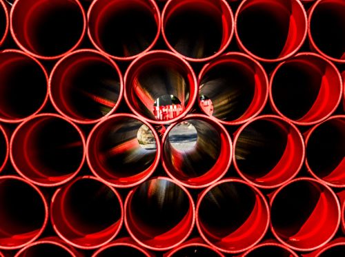 construction tube red